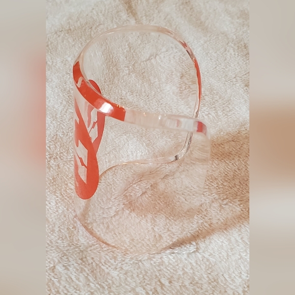 NWT TORY BURCH- Acrylic clear Cuff-bracelet-Logo accent -Like  New - Picture 5 of 5